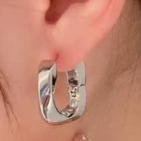 Silver chunky & chic loop earrings (stainless steel)